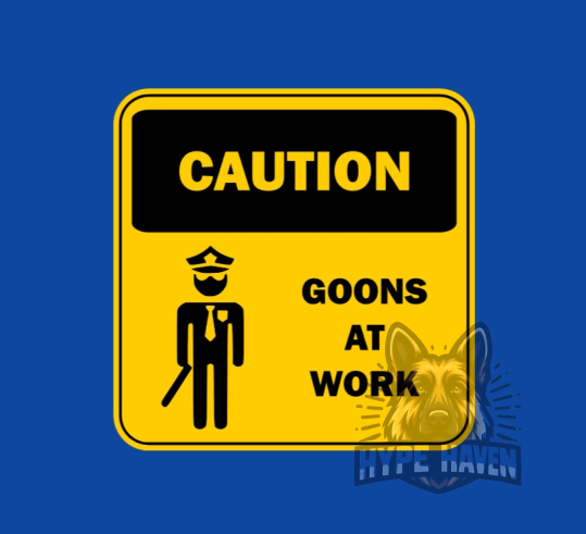 Caution Goons At Work Die Cut Sticker