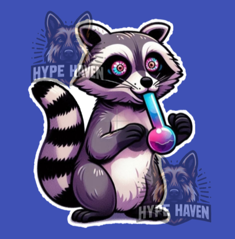 Chewy the Meth Racoon Die Cut Sticker