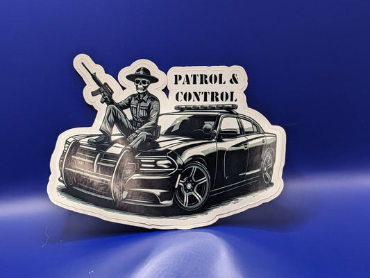 Patrol and Control Law Enforcement Stickers, front view